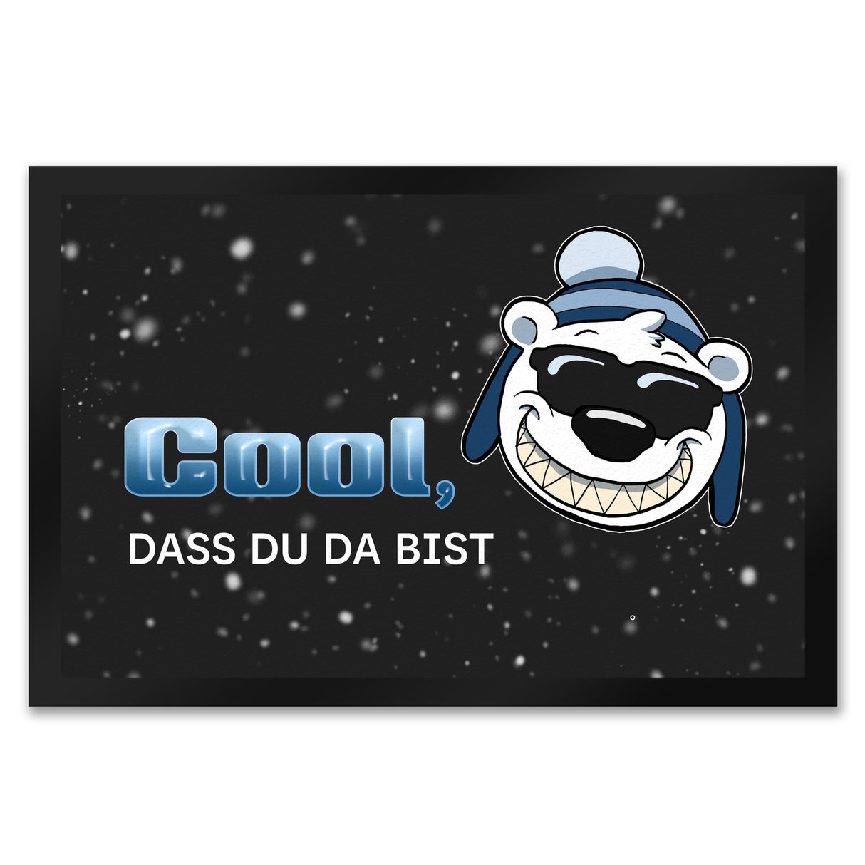 Cool, dass du da bist Fußmatte mit witzigem Eisbären-Motiv