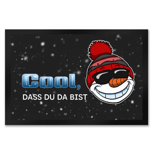 Cool dass du da bist Fußmatte mit witzigem Schneemann-Motiv