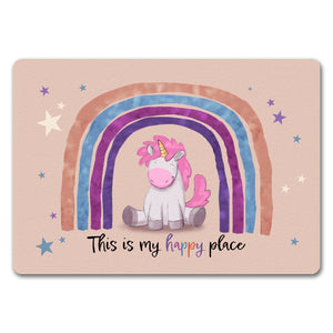 This is my happy place Fußmatte mit niedlichem Einhorn
