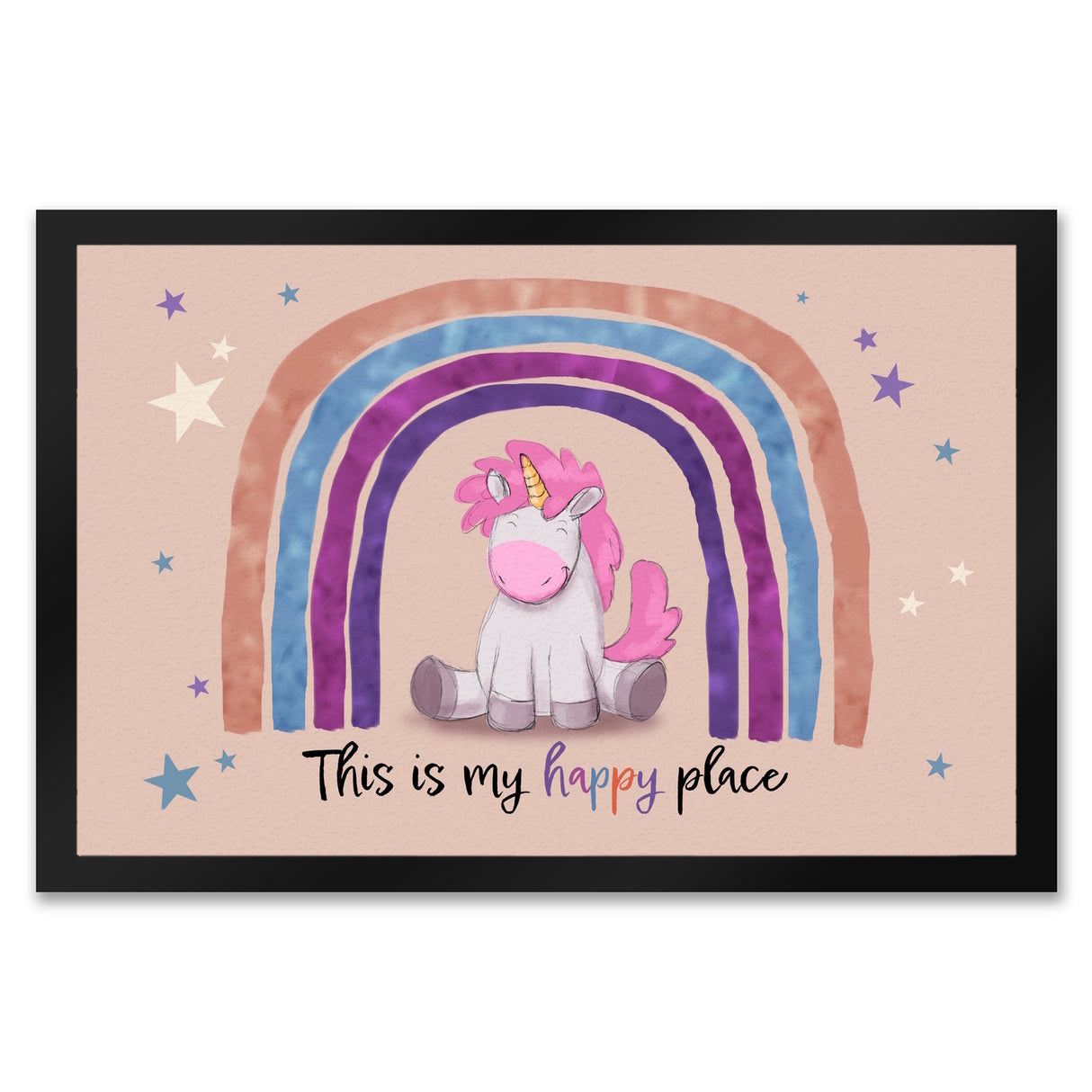 This is my happy place Fußmatte mit niedlichem Einhorn