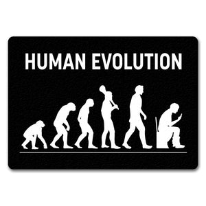 Human Evolution Fußmatte mit witzigem Motiv
