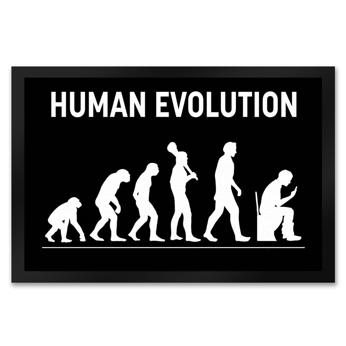 Human Evolution Fußmatte mit witzigem Motiv