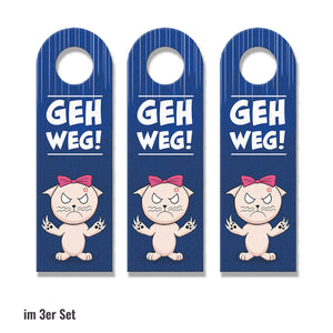 Geh weg! oder Komm rein Türhänger mit lustiger Mangakatze