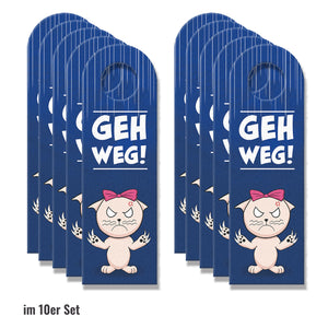 Geh weg! oder Komm rein Türhänger mit lustiger Mangakatze