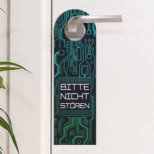 Bitte nicht stören oder Komm rein Türhänger in Leiterplatten Optik