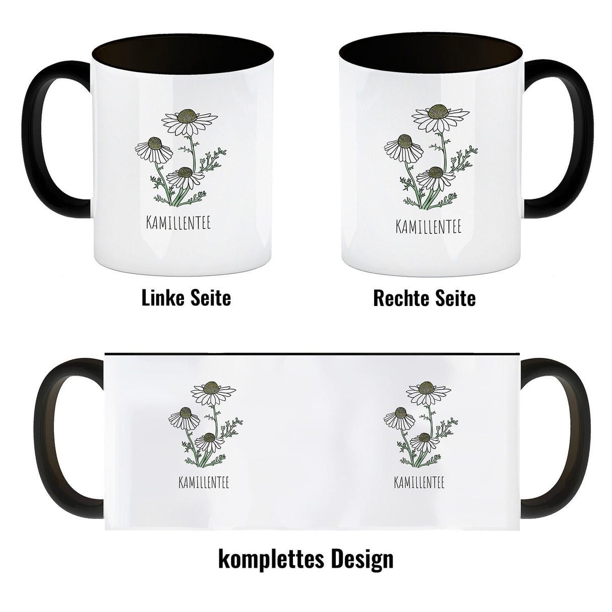Kamillentee Teetasse mit Kamillenblüte für Teetrinker