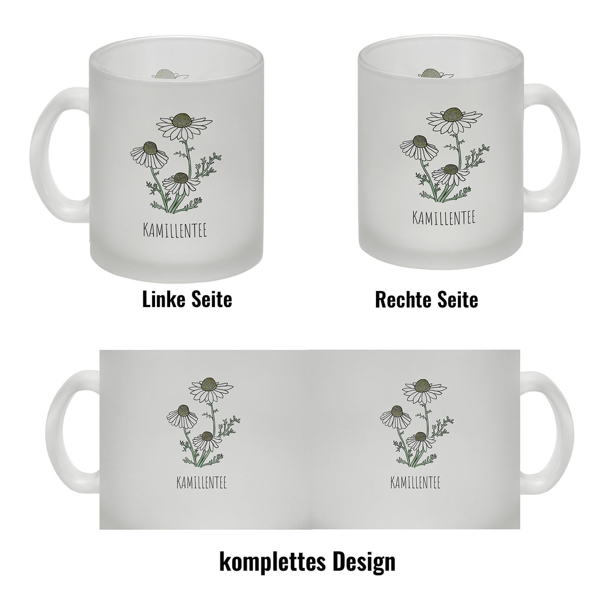 Kamillentee Teetasse mit Kamillenblüte für Teetrinker