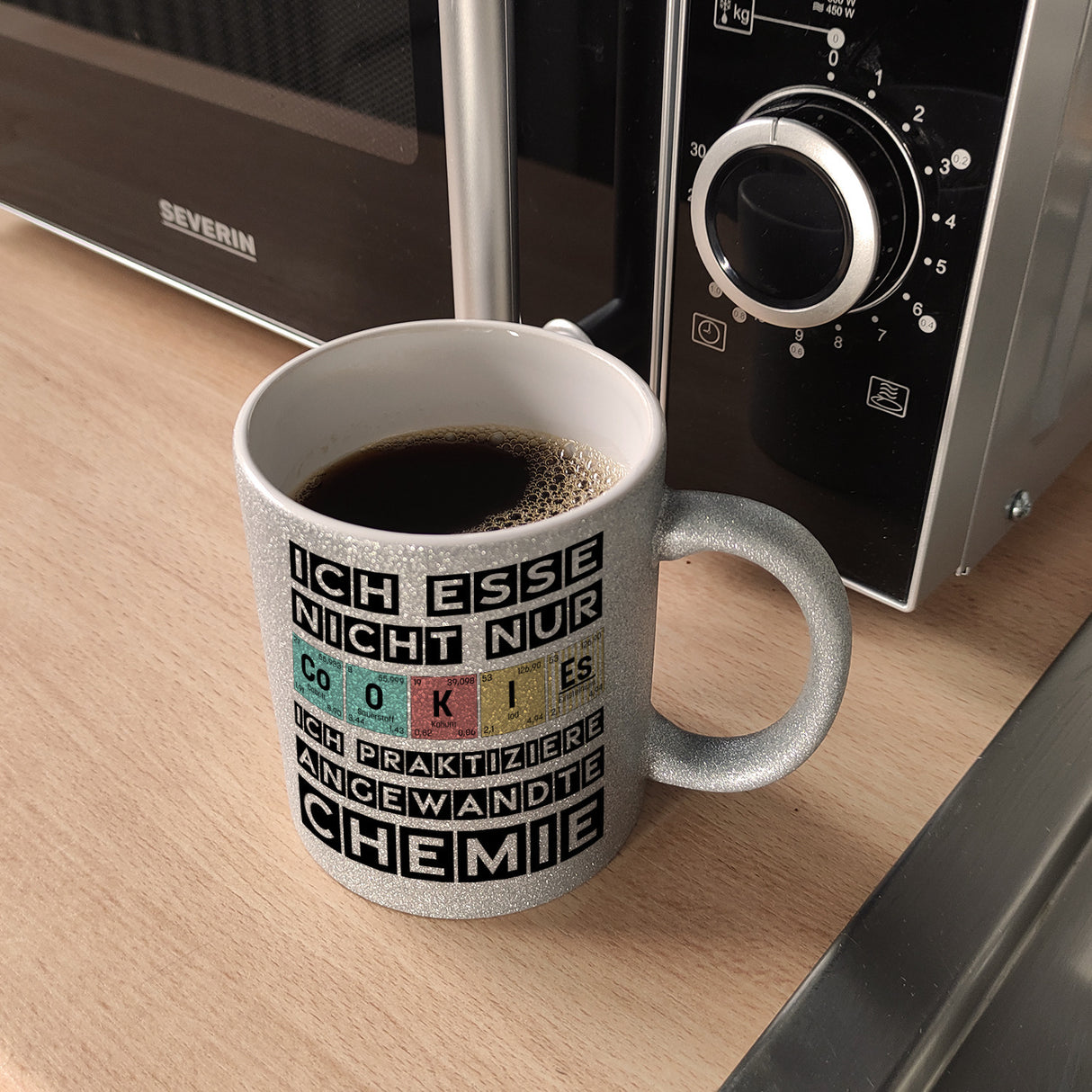 Cookies Kaffeetasse mit Spruch im Periodensystem für Chemiker