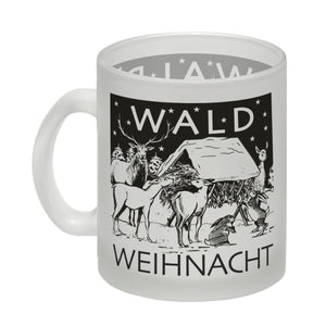 Kaffeebecher zum Thema Weihnachten im Wald -weiß