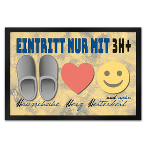 Haushalts-Regeln Fußmatte mit 3H+ Motiv