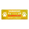 Vorsicht unsere Alarmanlage beißt & bellt Metallschild