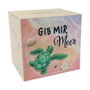 Gib mir Meer Spardose mit Meer- und Schildkröten-Motiv
