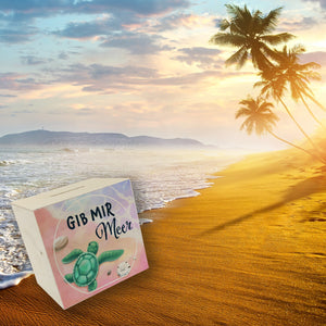 Gib mir Meer Spardose mit Meer- und Schildkröten-Motiv