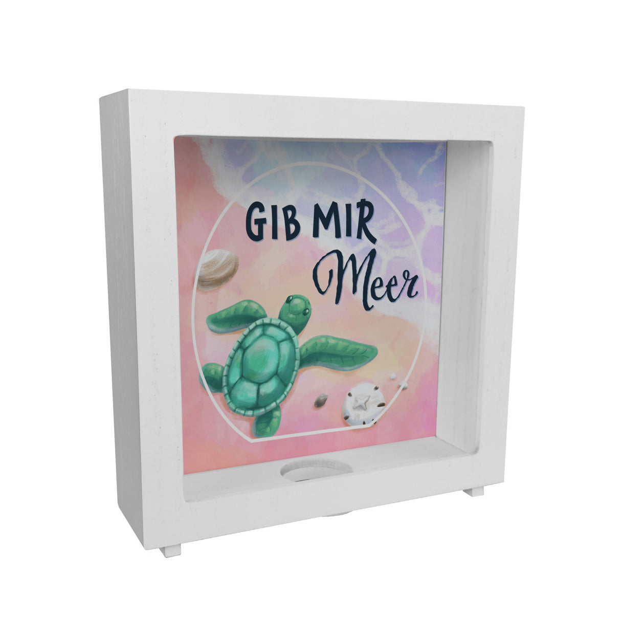 Gib mir Meer Spardose mit Meer- und Schildkröten-Motiv