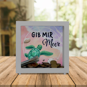 Gib mir Meer Spardose mit Meer- und Schildkröten-Motiv