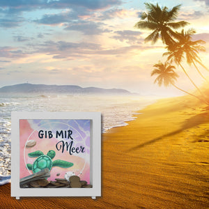 Gib mir Meer Spardose mit Meer- und Schildkröten-Motiv
