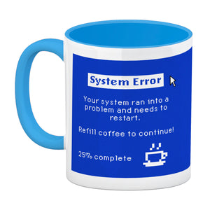 Bluescreen Kaffeebecher mit Fehlermeldung für Nerds