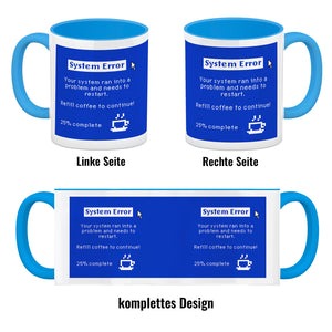 Bluescreen Kaffeebecher mit Fehlermeldung für Nerds