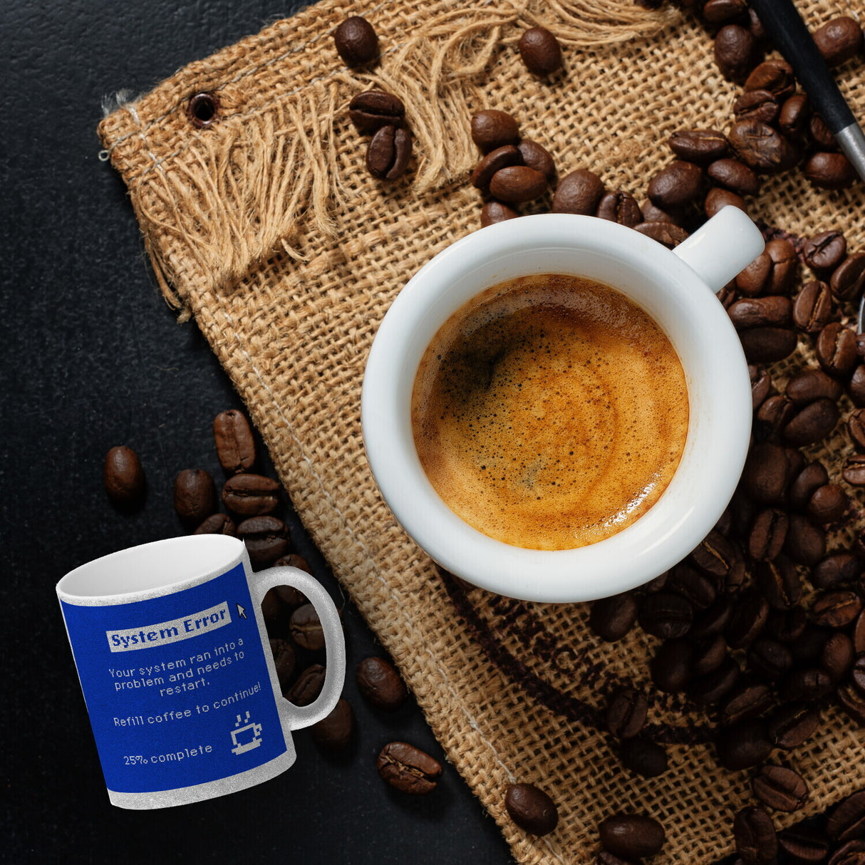 Bluescreen Kaffeebecher mit Fehlermeldung für Nerds