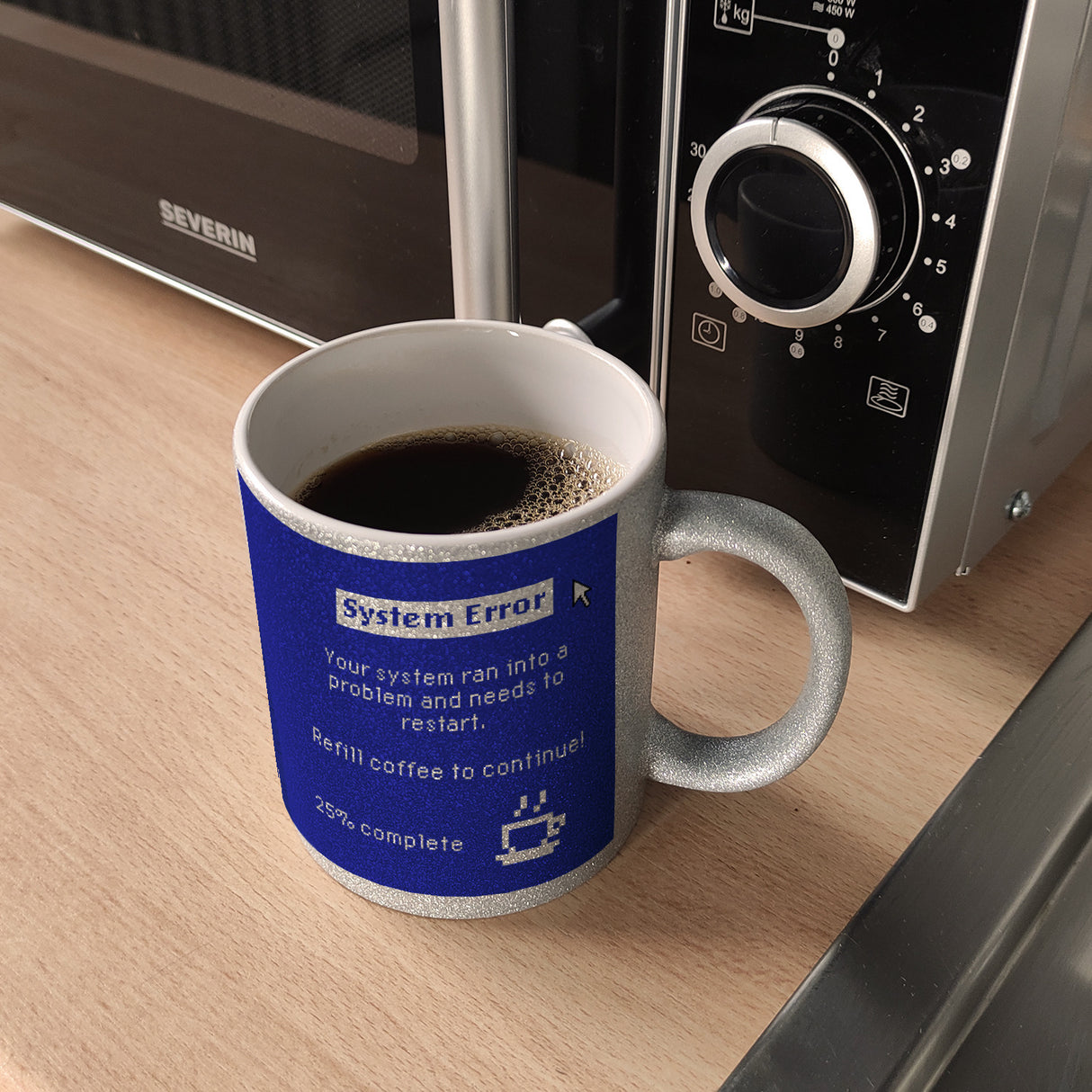 Bluescreen Kaffeebecher mit Fehlermeldung für Nerds