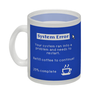 Bluescreen Kaffeebecher mit Fehlermeldung für Nerds