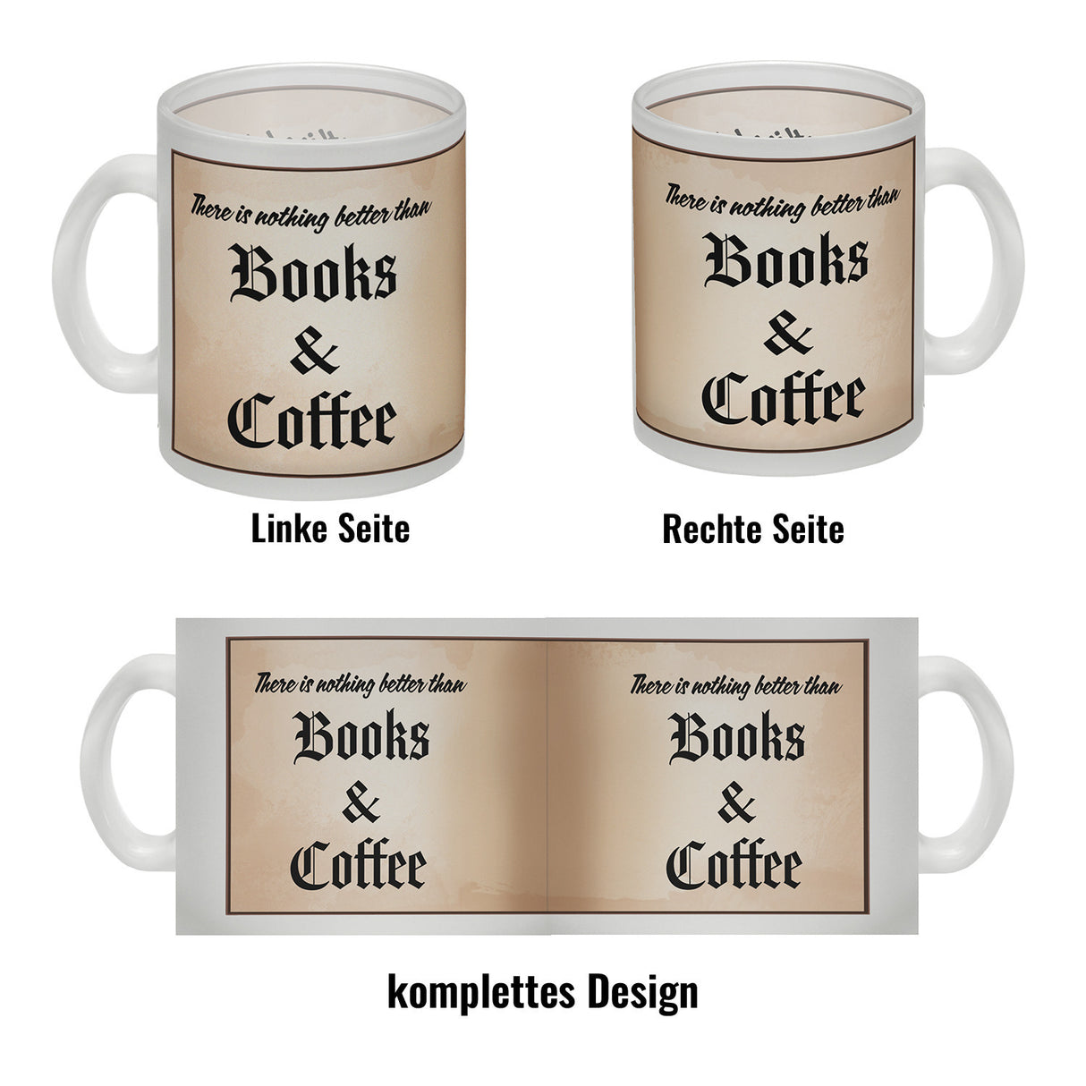Büchernarr Kaffeebecher im Buchdesign mit Spruch
