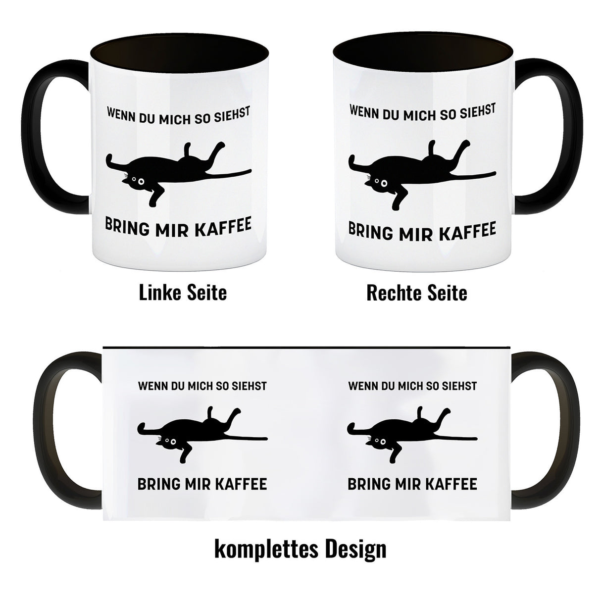 Bring mir Kaffee Kaffeetasse mit lustiger Katze
