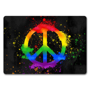 Regenbogen Fußmatte mit Peace-Zeichen