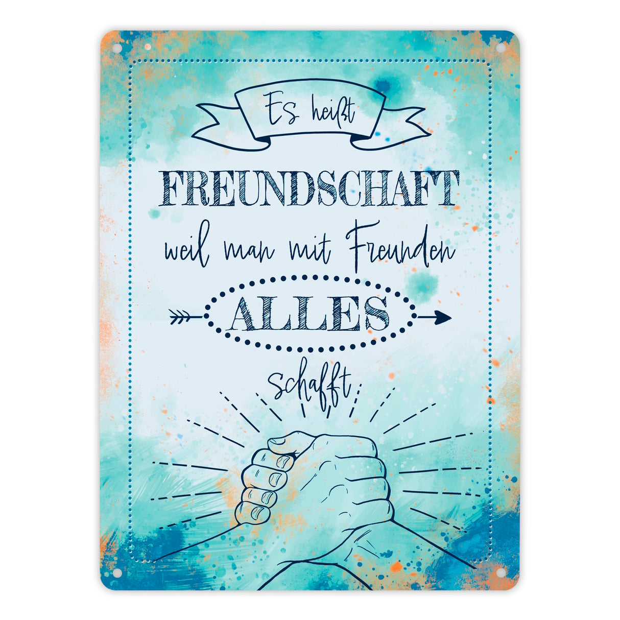 Freundschaft Metallschild mit tollem Spruch