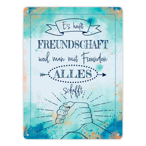 Freundschaft Metallschild mit tollem Spruch