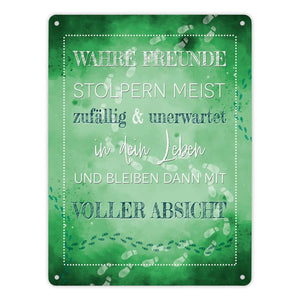 Wahre Freunde Metallschild mit tollem Spruch