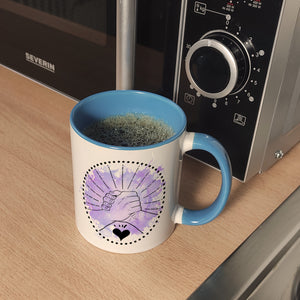 Freundschaft Kaffeebecher in violett mit tollem Spruch