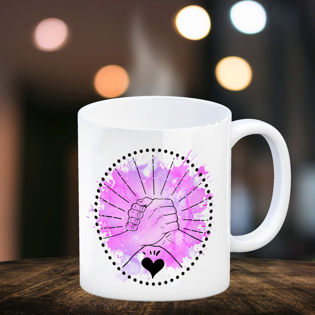 Freundschaft Kaffeebecher in violett mit tollem Spruch