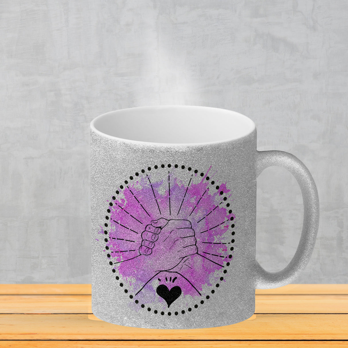 Freundschaft Kaffeebecher in violett mit tollem Spruch