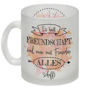 Freundschaft Kaffeebecher in violett mit tollem Spruch