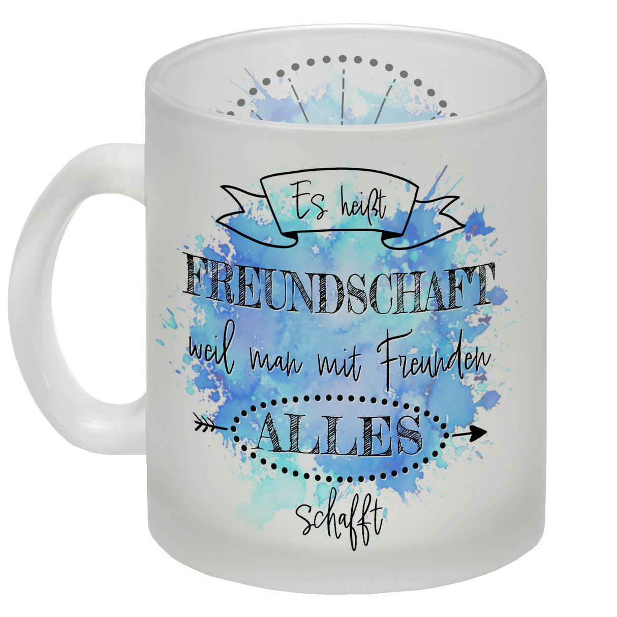 Freundschaft Kaffeebecher in violett mit tollem Spruch
