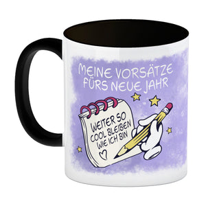 Vorsätze fürs neue Jahr Kaffeebecher mit ironischem Spruch