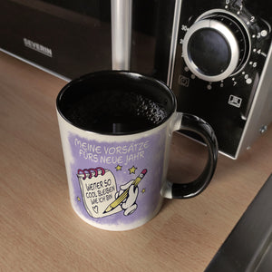 Vorsätze fürs neue Jahr Kaffeebecher mit ironischem Spruch