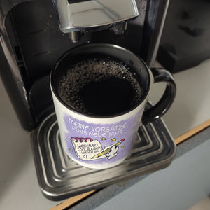 Vorsätze fürs neue Jahr Kaffeebecher mit ironischem Spruch