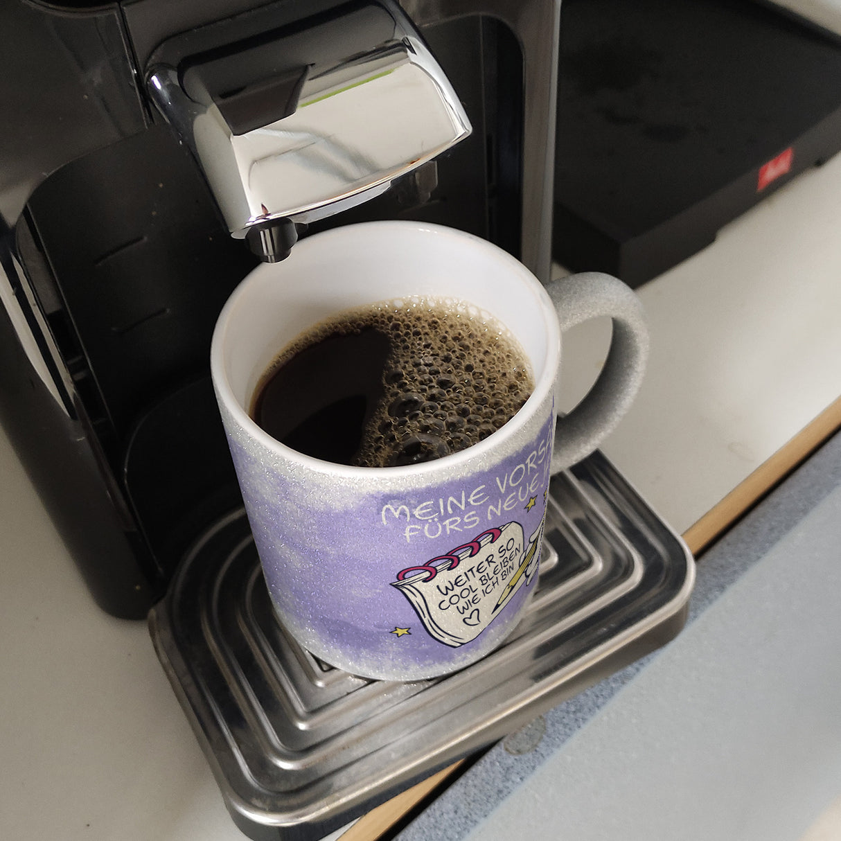 Vorsätze fürs neue Jahr Kaffeebecher mit ironischem Spruch