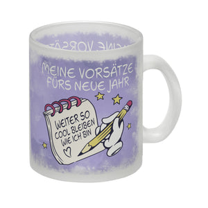 Vorsätze fürs neue Jahr Kaffeebecher mit ironischem Spruch