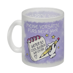 Vorsätze fürs neue Jahr Kaffeebecher mit ironischem Spruch