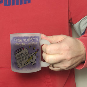 Vorsätze fürs neue Jahr Kaffeebecher mit ironischem Spruch