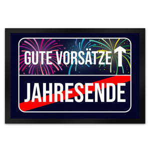 Gute Vorsätze voraus Fußmatte im Straßenschild Design