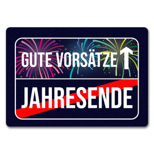 Gute Vorsätze voraus Fußmatte im Straßenschild Design