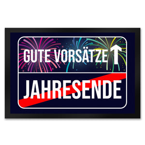 Gute Vorsätze voraus Fußmatte im Straßenschild Design