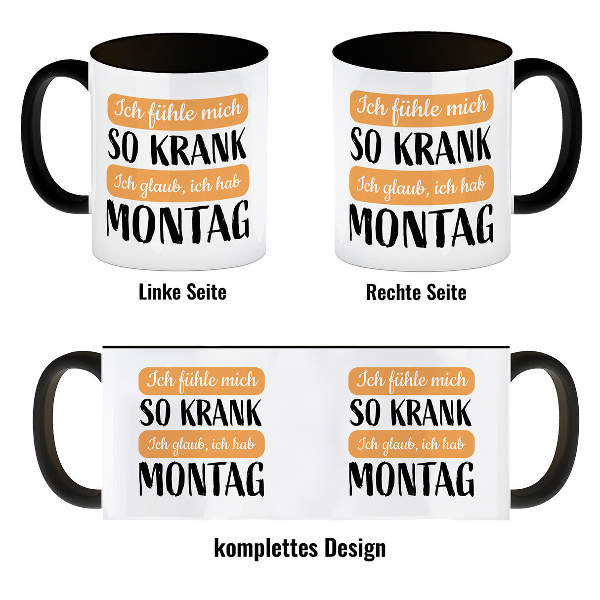 Ich fühle mich so krank ich glaub, ich hab Montag Kaffeebecher