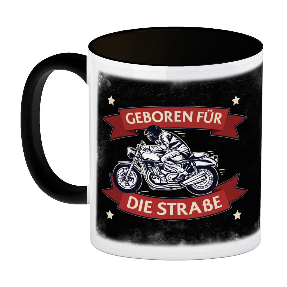 Geboren für die Straße Kaffeebecher mit coolem Biker Motiv