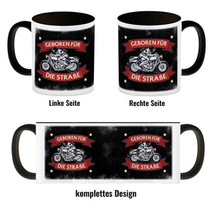 Geboren für die Straße Kaffeebecher mit coolem Biker Motiv