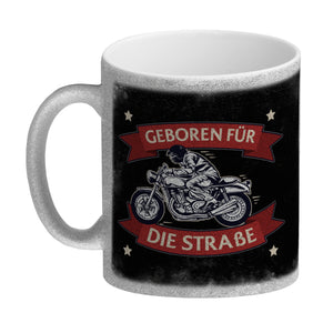 Geboren für die Straße Kaffeebecher mit coolem Biker Motiv
